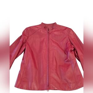Danier Red Leather Jacket Size S/P – Genuine Leather Tailored Moto Style